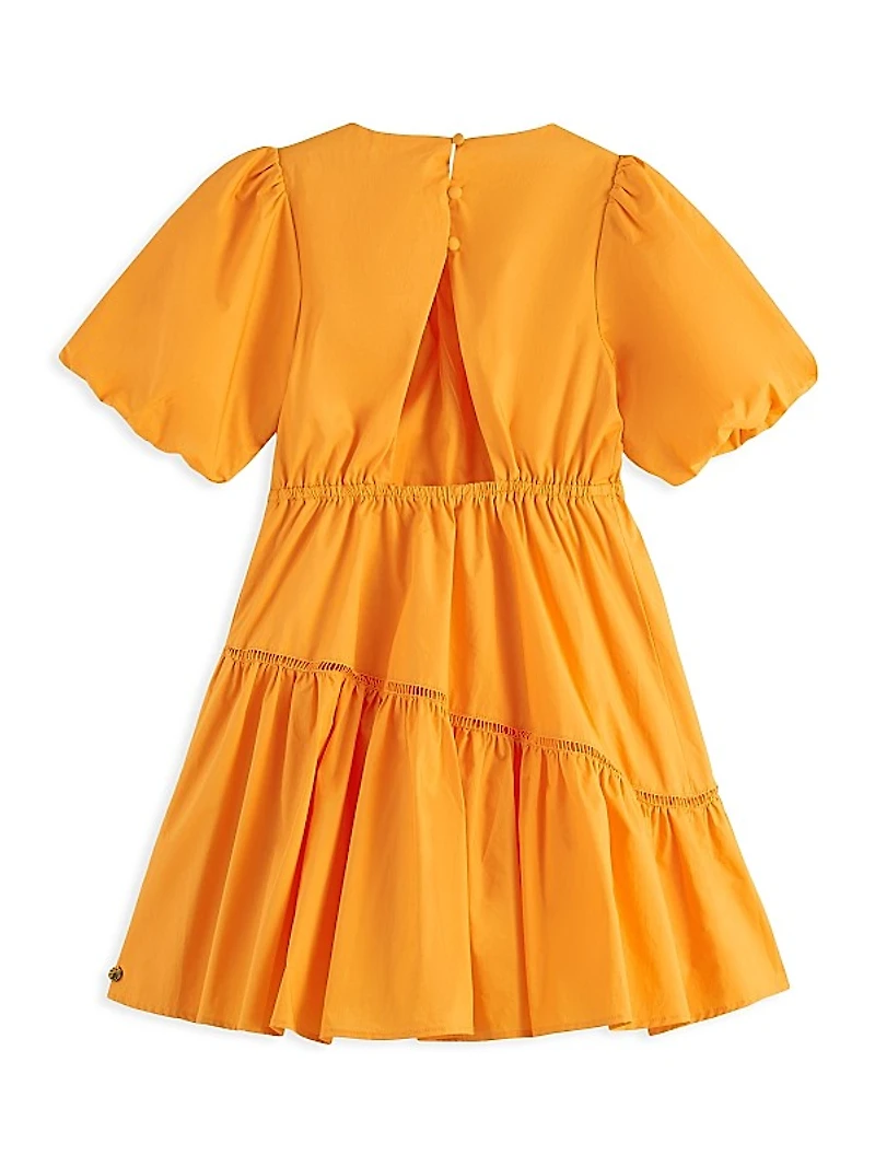 Little Girl's & Girl's Voluminous Tape Detail Dress