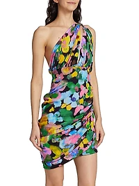 Lutz Floral-Printed One-Shoulder Minidress