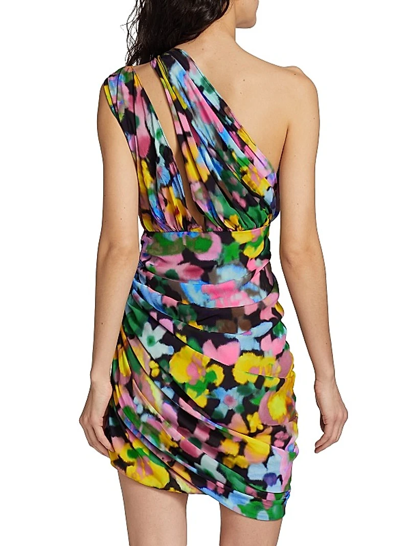 Lutz Floral-Printed One-Shoulder Minidress