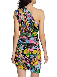 Lutz Floral-Printed One-Shoulder Minidress