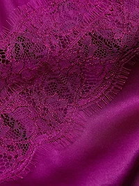 Silk Lace-Paneled Teddy