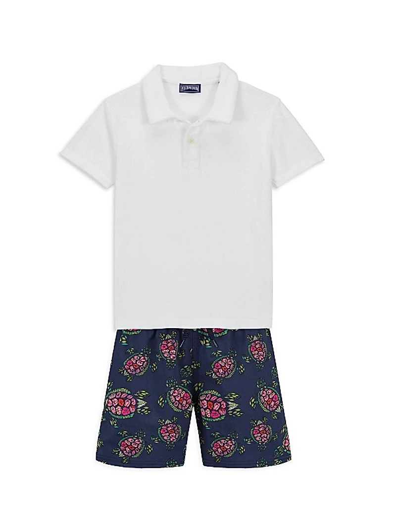 Little Boy's & Boy's Turtle Swim Trunks