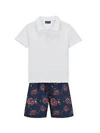 Little Boy's & Boy's Turtle Swim Trunks