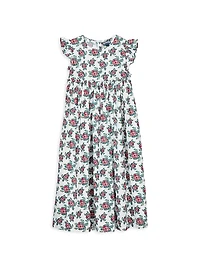 Little Girl & Girl's Turtle Print Voile Dress