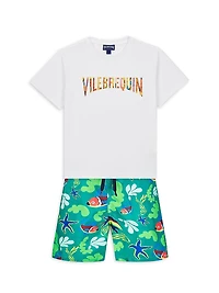 Little Boy's & Naive Fishes Swim Trunks
