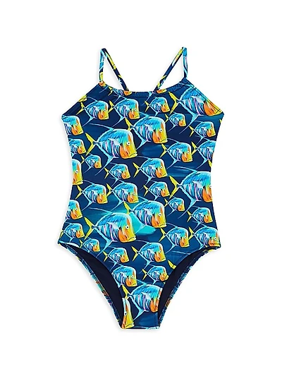 Little Girl's & Girl's Piranha One-Piece Swimsuit