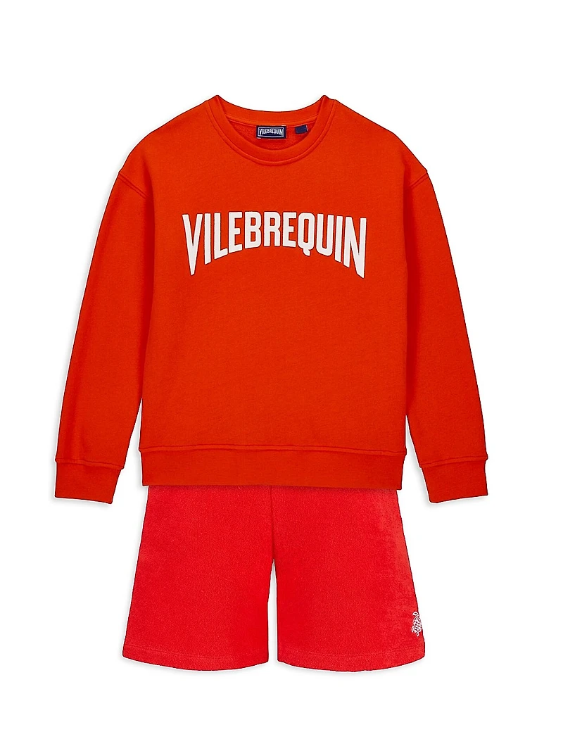 Little Kid's & Logo Crewneck Sweatshirt