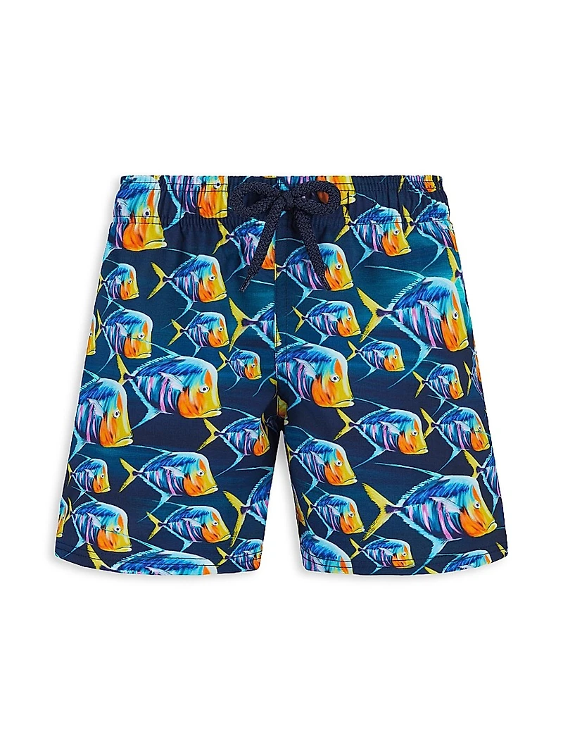 Little Boy's & Piranha Print Swim Trunks