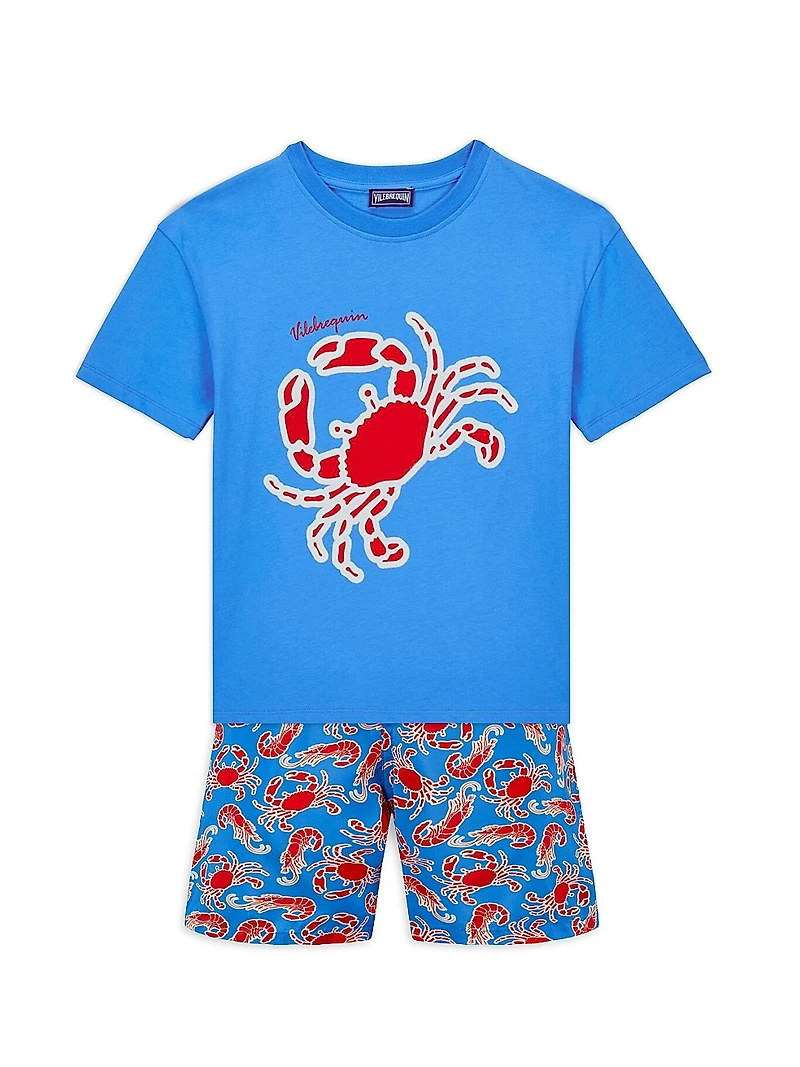 Little Boy's & Crab 'N' Shrimp Swim Trunks