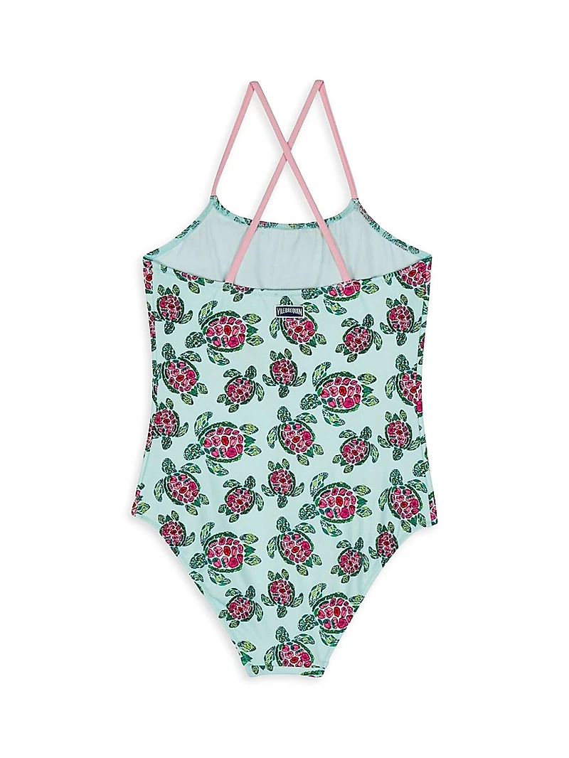 Little Girl's & Provincial Turtles One-Piece Swimsuit