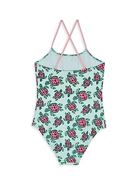 Little Girl's & Provincial Turtles One-Piece Swimsuit