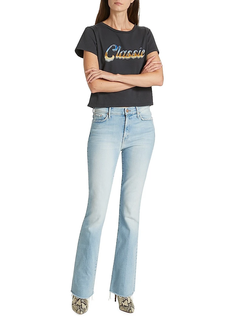 Weekender Fray Mid-Rise Flared Jeans