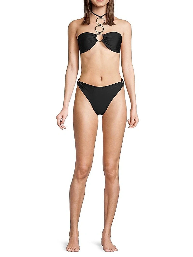 Peri Ring-Embellished Bikini Bottom
