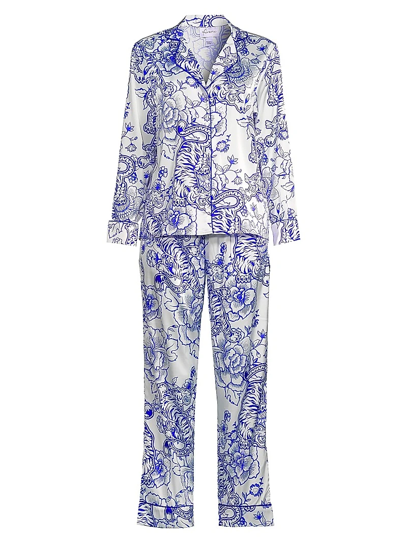 Floral Two-Piece Long Pajama Set