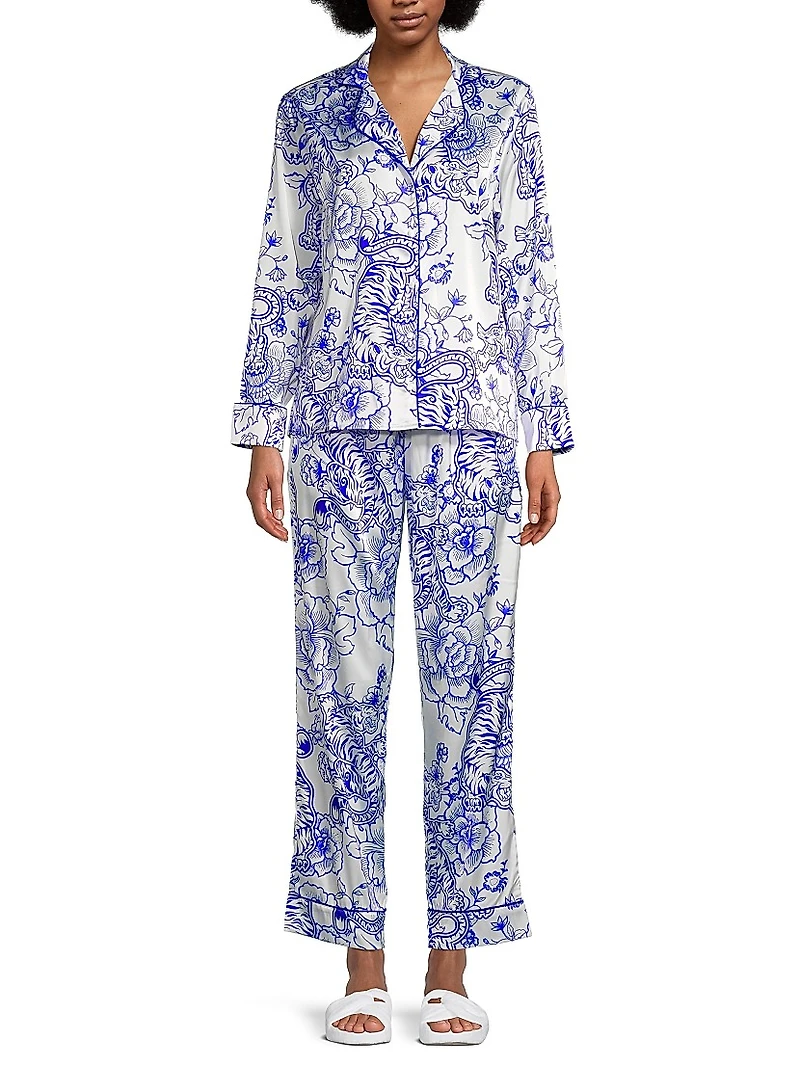 Floral Two-Piece Long Pajama Set