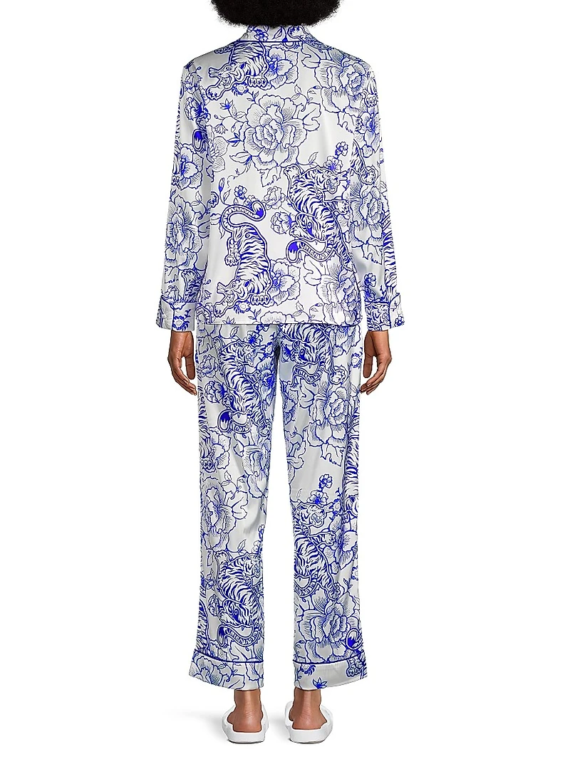 Floral Two-Piece Long Pajama Set