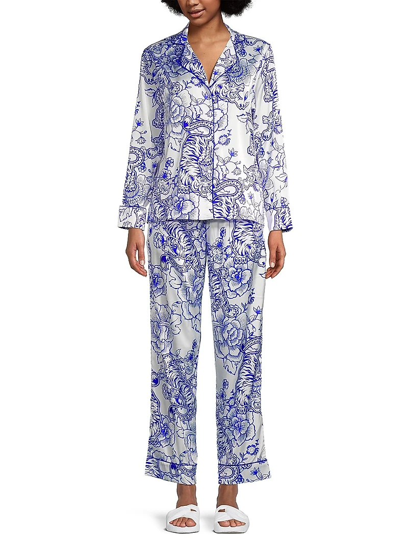 Floral Two-Piece Long Pajama Set
