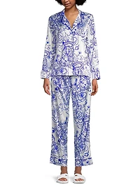 Floral Two-Piece Long Pajama Set