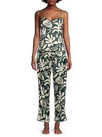 Palm Print Long Cami Set