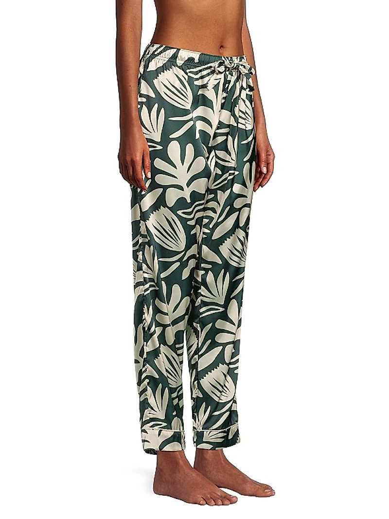 Palm Print Long Cami Set