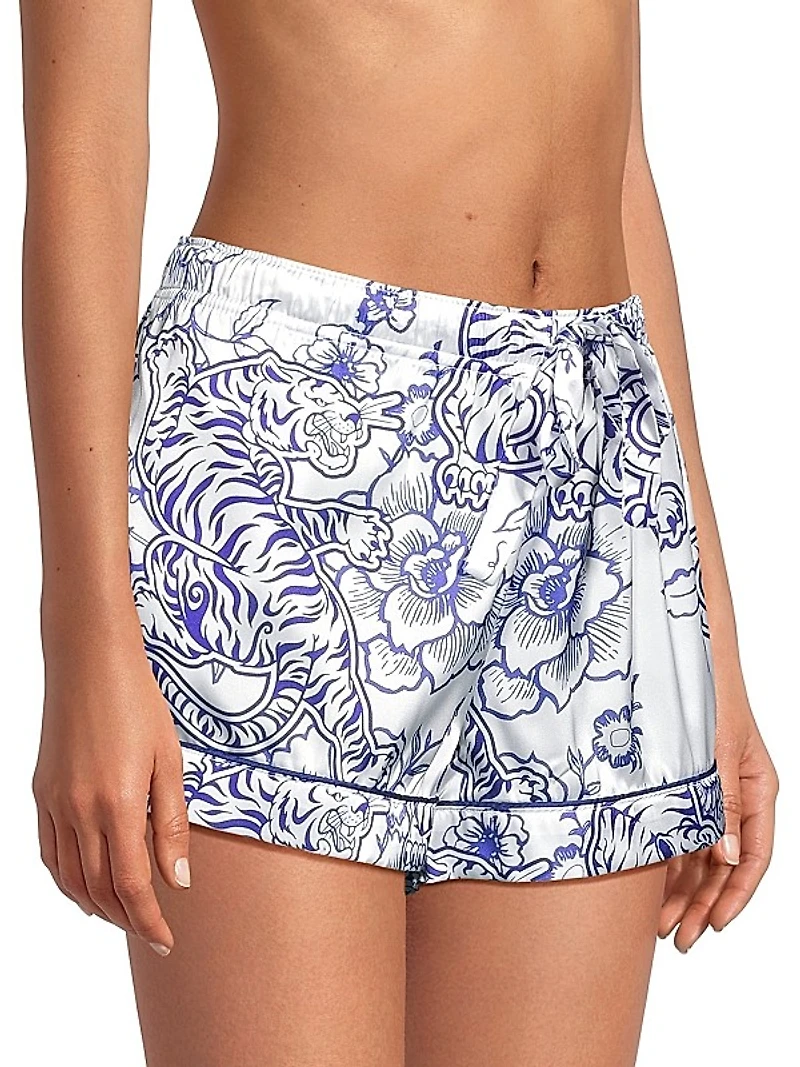 Floral Tiger Satin Pajama Set