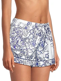 Floral Tiger Satin Pajama Set