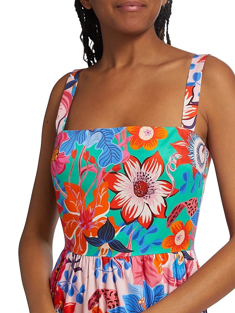 Daniela Floral Tiered Midi-Dress