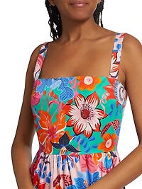 Daniela Floral Tiered Midi-Dress
