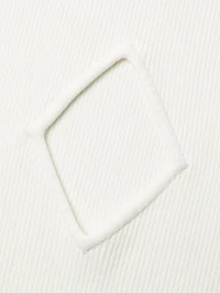 Rib-Knit Diamond Cut-Out Bodysuit