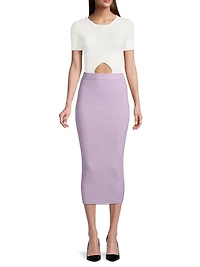 Rib-Knit Diamond Cut-Out Bodysuit