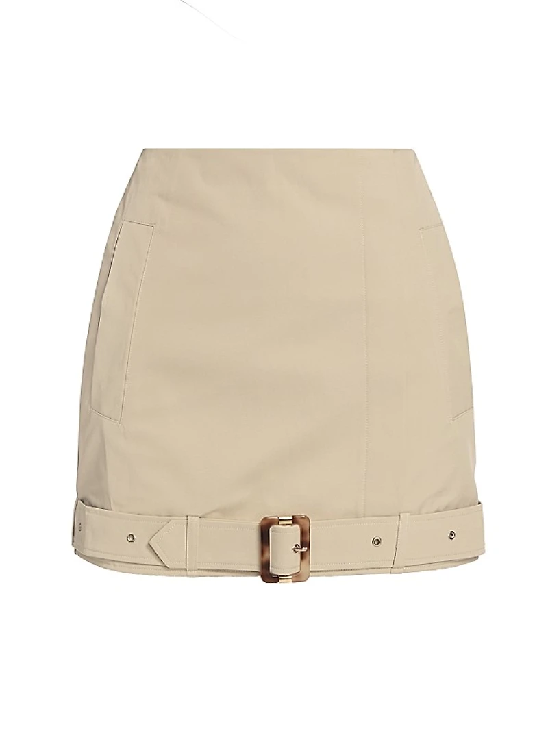 Kira Buckled-Hem Miniskirt