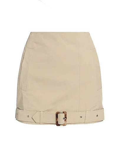 Kira Buckled-Hem Miniskirt
