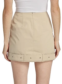 Kira Buckled-Hem Miniskirt