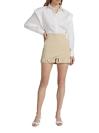 Kira Buckled-Hem Miniskirt