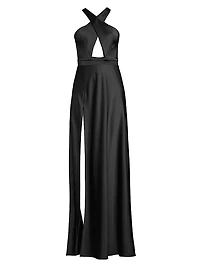Asher Satin Cut-Out Gown
