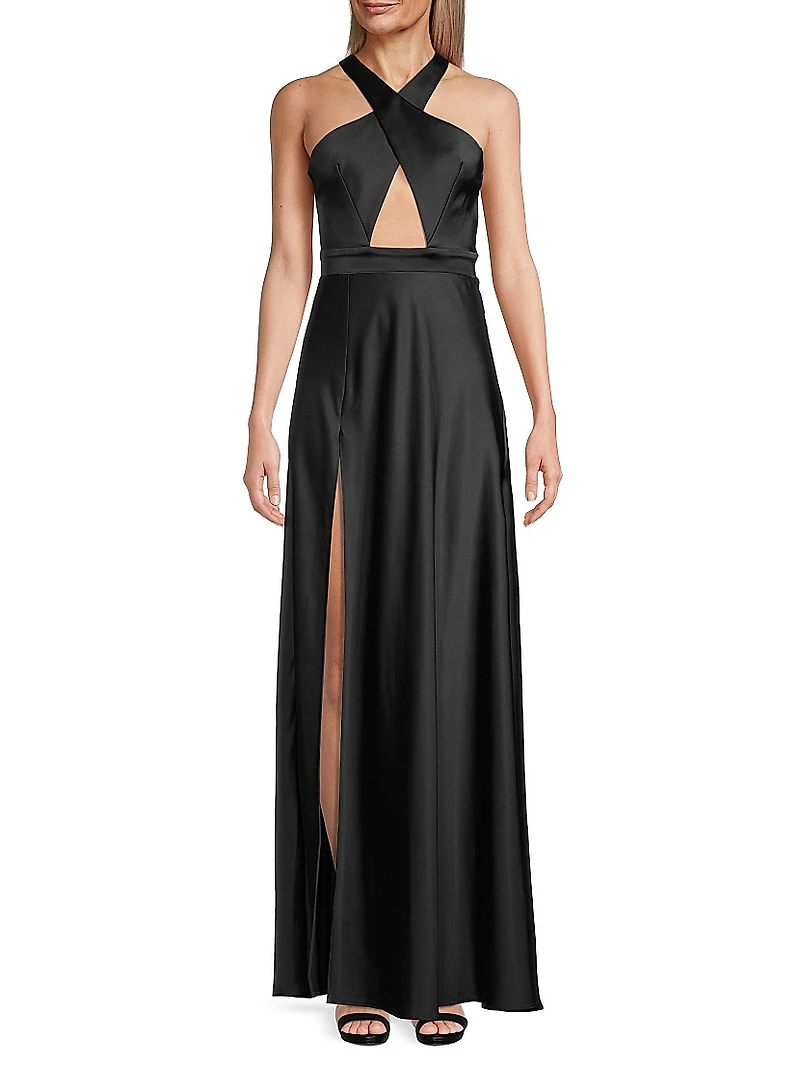 Asher Satin Cut-Out Gown