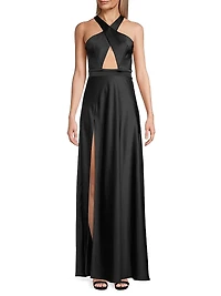 Asher Satin Cut-Out Gown