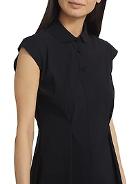 Zak Pleated Jersey Button-Front Blouse