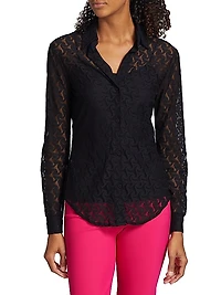 Shulinen Lace Button-Front Blouse