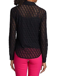 Shulinen Lace Button-Front Blouse