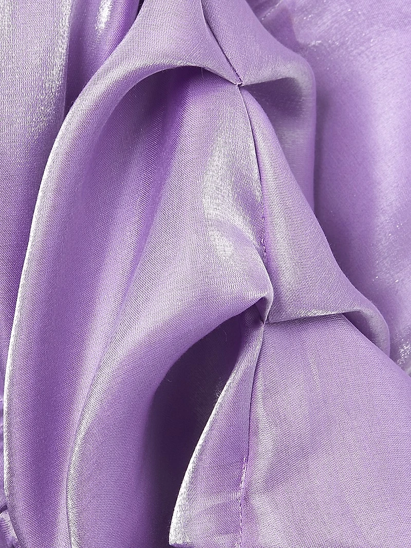 Extreme Pintuck-Sleeve Crop Top