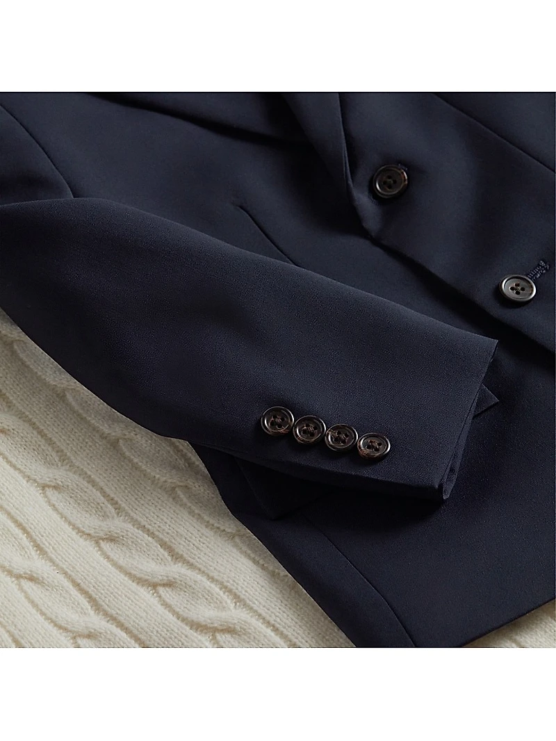 Boy's Notch Lapel Two-Button Wool Suit