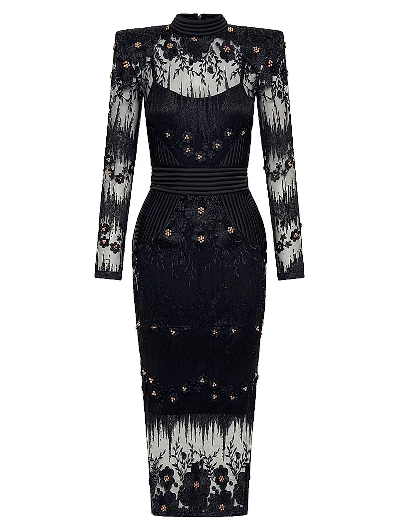 L'Artiste Embellished Midi-Dress