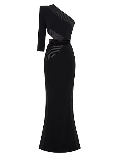 Circus Delirium One-Shoulder Gown