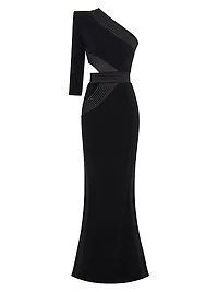 Circus Delirium One-Shoulder Gown