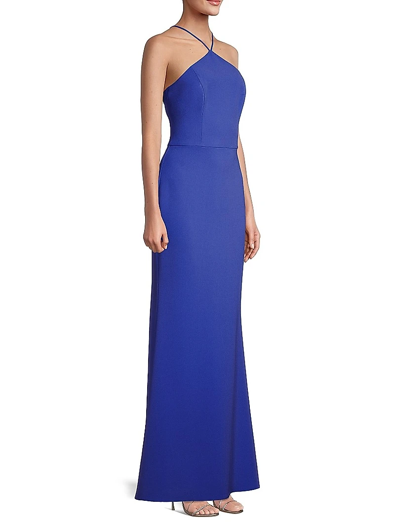 Twill Halter Mermaid Gown