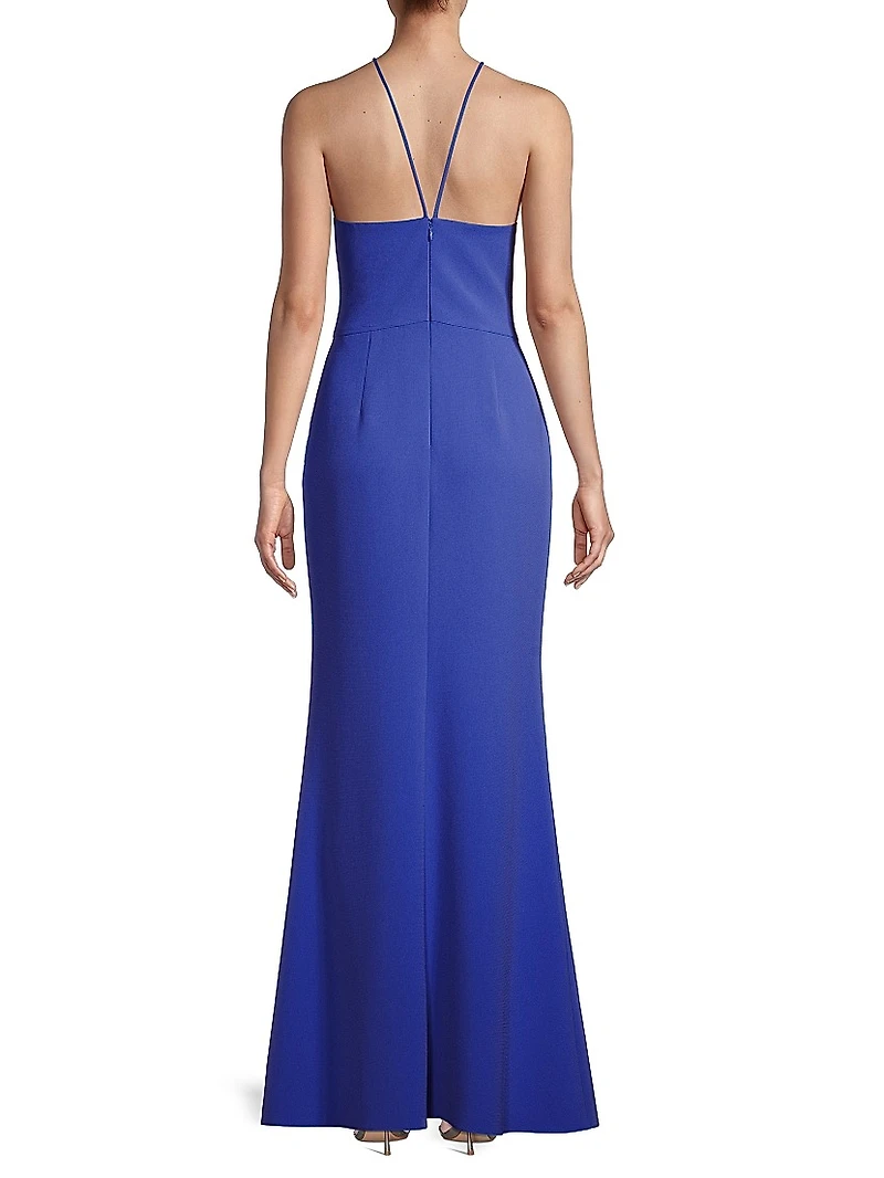 Twill Halter Mermaid Gown