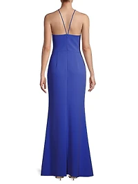 Twill Halter Mermaid Gown