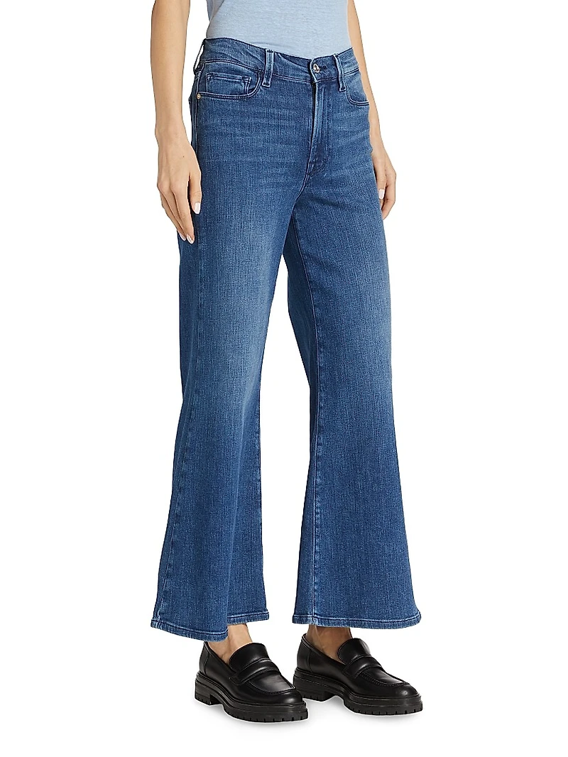 Le Palazzo High-Rise Cropped Wide-Leg Jeans