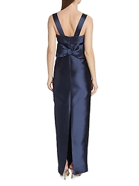 Brigitte Bow-Embellished Column Gown